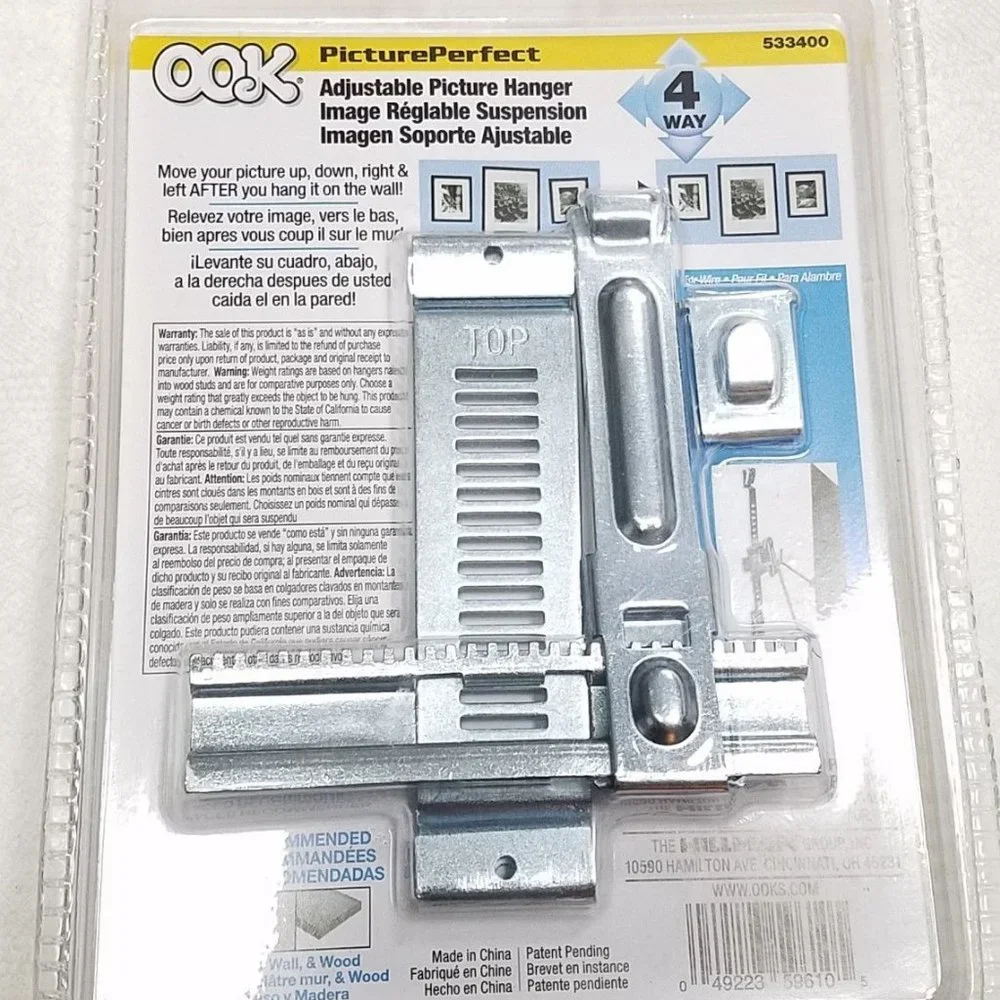 Set of 6 OOK Hillman Picture Perfect 4-Way Adjustable Picture Hanger Hardware